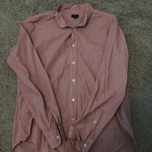 Red checkered J Crew Button Down Shiet. Size Large.